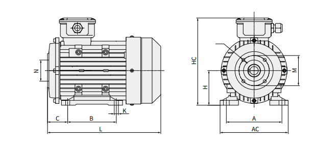 Three-Phase 5.5KW 7.5HP Electric AC Motor 380V 50HZ 1500 RPM Explosion-Proof Enclosed Aluminium Housing 110V For AR Pump 6